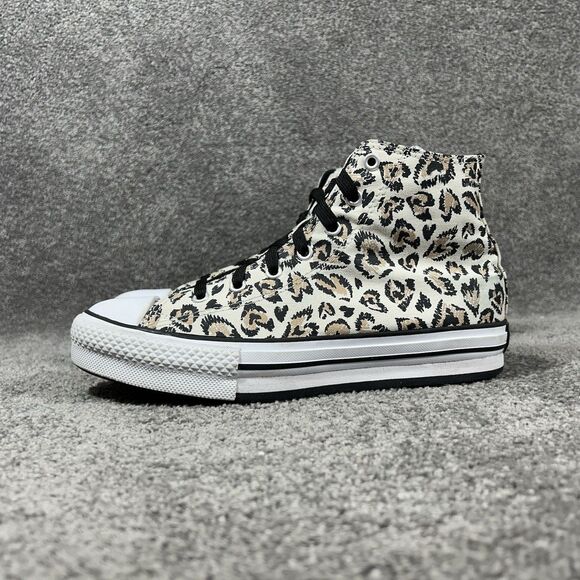 Converse CTAS 671604F Women’s Sz 8.5 Junior 6 Leopard Print Platform Shoes Used - Picture 5 of 12